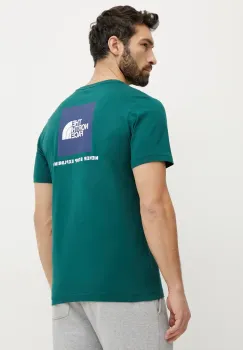 The North Face tricou din bumbac Redbox barbati, culoarea verde, cu imprimeu, NF0A87NPA1B1 imagine