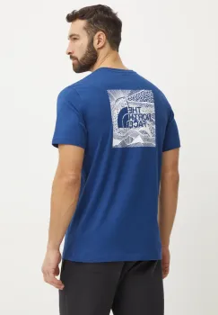 The North Face tricou din bumbac Redbox Celebration barbati, culoarea albastru marin, cu imprimeu, NF0A87NVD1R1 imagine