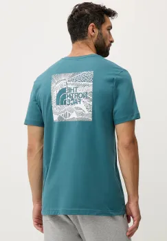 The North Face tricou din bumbac Redbox Celebration culoarea verde, cu imprimeu, NF0A87NVBQ51 imagine
