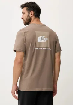 The North Face tricou din bumbac Redbox culoarea maro, cu imprimeu, NF0A87NPE1Q1 imagine