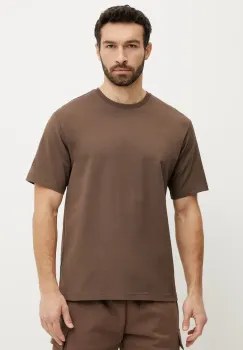 The North Face tricou din bumbac Relaxed barbati, culoarea maro, cu imprimeu, NF0A8C351OI1 imagine