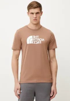 The North Face tricou Easy barbati, culoarea maro, cu imprimeu, NF0A8A6C6E11 imagine