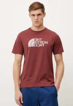 The North Face tricou Easy barbati, culoarea rosu, cu imprimeu, NF0A8A6C58C1 imagine