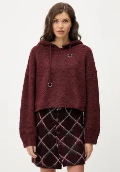 The Ragged Priest pulover culoarea bordo, calduros, RPAW251082KW imagine