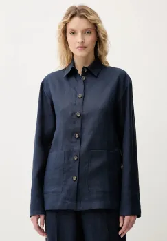 The Sleeper camasa de in culoarea bleumarin, cu guler clasic, relaxed, UNSR01P004N imagine