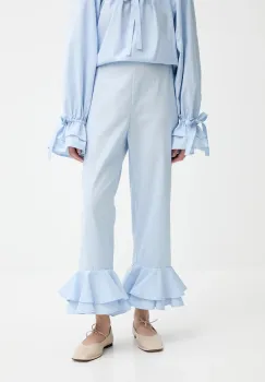 The Sleeper pantaloni din in drept, high waist, CHPT06P010N imagine