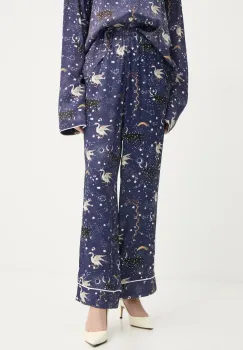 The Sleeper pantaloni femei, culoarea albastru marin, drept, high waist, HC2404OP imagine