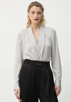 Theory bluza femei, culoarea gri, neted, O1102503 imagine