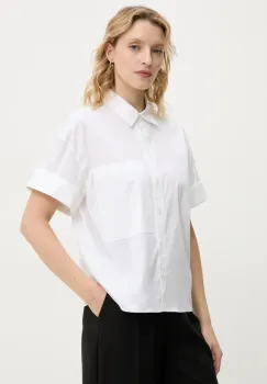 Theory camasa femei, culoarea alb, cu guler clasic, relaxed, P0204516 imagine