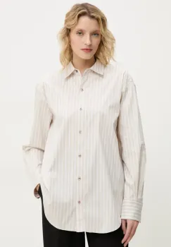 Theory camasa femei, culoarea bej, cu guler clasic, regular, P0204503 imagine