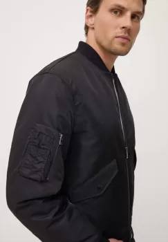 Theory geaca bomber barbati, culoarea negru, de tranzitie, N0877402 imagine