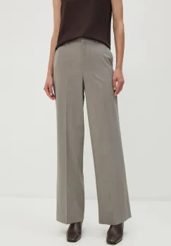 Theory pantaloni de lana culoarea gri, drept, high waist, O0101208 imagine