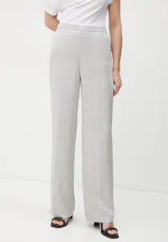 Theory pantaloni de matase culoarea gri, drept, high waist, K0502208 imagine