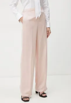 Theory pantaloni de matase culoarea roz, drept, high waist, K0502208 imagine