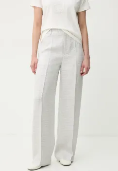 Theory pantaloni din in culoarea gri, drept, high waist, O1103203 imagine