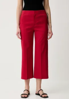 Theory pantaloni din in culoarea rosu, drept, high waist, M0203208 imagine