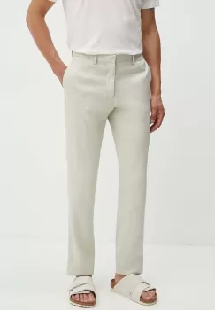 Theory pantaloni din in culoarea verde, mulata, O0473202 imagine