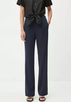 Theory pantaloni femei, culoarea albastru marin, drept, high waist, O0509226 imagine