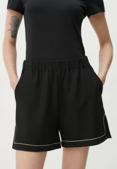 Theory pantaloni scurti femei, culoarea negru, neted, high waist, O0626202 imagine