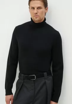 Theory pulover de casmir culoarea negru, light, cu guler, N0888705 imagine