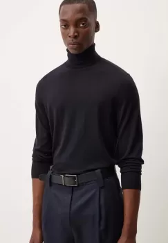 Theory pulover de lana barbati, culoarea albastru marin, light, cu guler, M0781705 imagine