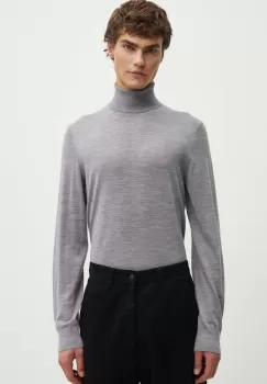 Theory pulover de lana barbati, culoarea gri, light, cu guler, M0781705 imagine