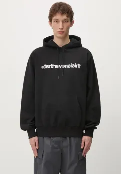 thisisneverthat hanorac de bumbac T-Logo Hoodie barbati, culoarea negru, cu gluga, cu imprimeu, TN243TSWHO01 imagine