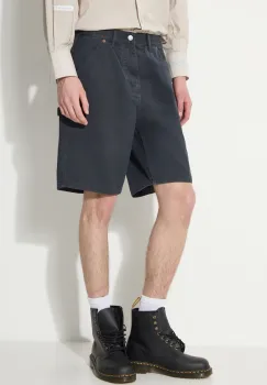 thisisneverthat pantaloni scurti jeans Carpenter Short barbati, culoarea albastru marin, TN241WSOKS05 imagine
