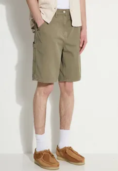 thisisneverthat pantaloni scurti jeans Carpenter Short barbati, culoarea verde, TN241WSOKS05 imagine
