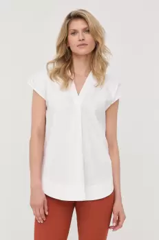 Tiger Of Sweden bluza din bumbac femei, culoarea alb, neted imagine