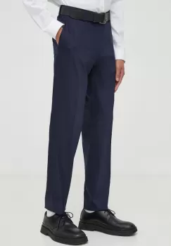 Tiger Of Sweden pantaloni din lana culoarea albastru marin, mulata imagine