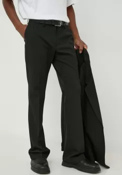 Tiger Of Sweden pantaloni din lana culoarea negru, drept imagine