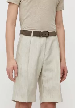 Tiger Of Sweden pantaloni scurti din lana Tulley culoarea bej, melanj, T72155005 imagine