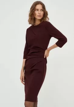 Tiger Of Sweden rochie culoarea bordo, mini, mulata imagine
