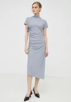 Tiger Of Sweden rochie culoarea gri, midi, drept imagine