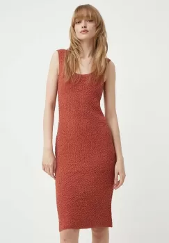 Tiger Of Sweden rochie din amestec de in Liia. culoarea portocaliu, midi, drept, S72196001 imagine