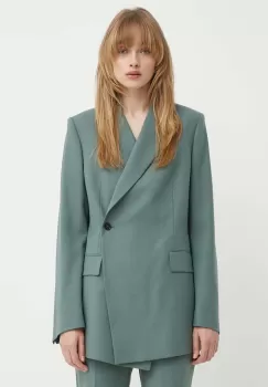 Tiger Of Sweden sacou din lana Eliwira culoarea verde, cu doua randuri de nasturi, neted, S70902060 imagine