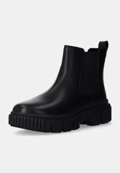 Timberland ghete chelsea de piele Greyfield Chelsea femei, culoarea negru, cu toc plat, TB0A5ZCG0011 imagine