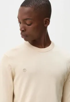 Timberland pulover de bumbac culoarea bej, light, TB0A2BMMEFL1 imagine