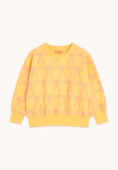 Tinycottons bluza copii BOWS SWEATSHIRT culoarea galben, modelator, SS25-056 imagine