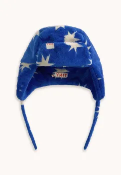 Tinycottons caciula copii STARS EARFLAP BEANIE culoarea bleumarin, AW25-575 imagine