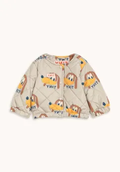 Tinycottons geaca bebe DOGS BABY PADDED JACKET culoarea bej, AW25-165 imagine
