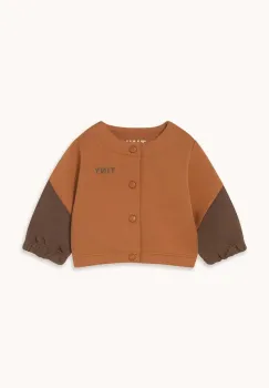 Tinycottons geaca bebe TINY COLOR BLOCK BABY JACKET culoarea maro, AW25-276 imagine