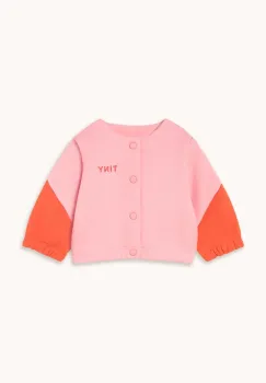 Tinycottons geaca bebe TINY COLOR BLOCK BABY JACKET culoarea roz, AW25-276 imagine