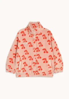 Tinycottons geaca copii CHERRIES POLAR JACKET culoarea portocaliu, AW25-568 imagine