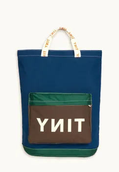 Tinycottons geanta copii COLOR BLOCK TOTEPACK culoarea bleumarin, AW25-509 imagine