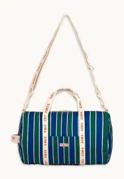 Tinycottons geanta copii STRIPES DUFFLE BAG culoarea bleumarin, AW25-542 imagine