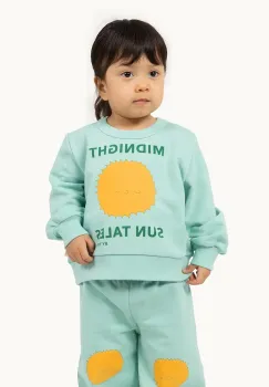 Tinycottons hanorac de bumbac pentru bebelusi SUN TALES GRAPHIC BABY SWEATSHIRT culoarea verde, cu imprimeu, SS25-105 imagine