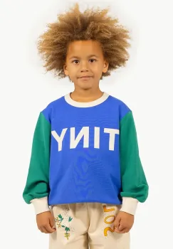 Tinycottons hanorac de bumbac pentru copii COLOR BLOCK SWEATSHIRT cu imprimeu, SS25-161 imagine