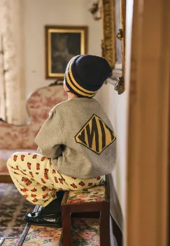 Tinycottons hanorac de bumbac pentru copii DIAMOND TINY GRAPHIC SWEATSHIRT culoarea gri, cu imprimeu, AW25-297 imagine